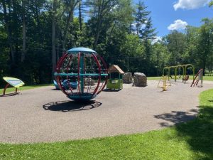kids' outdoor playground with various equipment